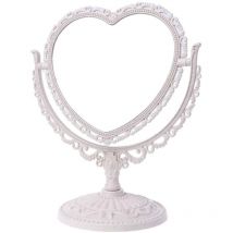 Miroir cosmétique, Double face rotatif miroir de commode miroir léger pour salle de bain ou chambre(beige)