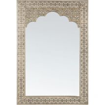 Beliani - Miroir Mural de Style Oriental avec Cadre Retangulaire en Métal Doré Ajouré pour Salon, Entré ou Salle à Manger