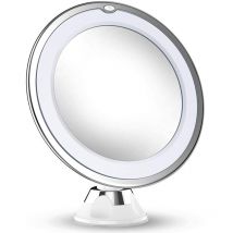 Miroir de courtoisie de maquillage grossissant 10X avec lumières, miroirs de grossissement cosmétiques portables éclairés par LED pour la maison, la