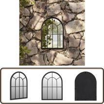 Miroir de jardin Noir 60x45 cm Fer pour utilisation extérieure - Miroir De Jardin - Miroir Extérieur - Décoration Jardin - Miroir Design - Miroir