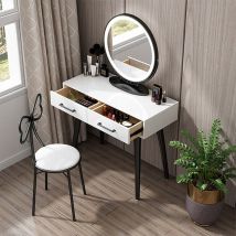 Sifree - Miroir de maquiallge rotatif ø 50cm Miroir électrique lumineux led ,Blanc froid 6500k