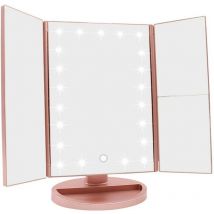 Miroir de maquillage avec led et grossissement X1X2X3 pliable et avec ecran tactile ideal pour homme et femme offre exclusive