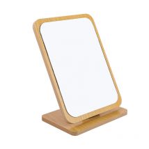 Csparkv - Miroir de maquillage de table pliable en bois - Petit miroir vertical carré - Miroir de maquillage portable -Grand miroir carré vertical