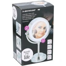 Dunlop - Miroir de maquillage led 15 cm chromé