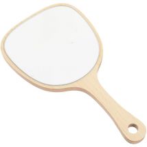 Miroir de poche en bois pour femme avec poignée, miroir de salle de bain fixé au mur avec trou pour crochet pour le maquillage, le salon à domicile,
