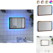 Miroir de salle de bain avec lumière led vieux bois 60x8,5x38cm - Miroir De Salle De Bain - Miroirs De Salle De Bain - Miroir - Miroir De Bain