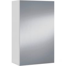Miroir de salle de bain avec rangements 1 porte en blanc brillant, hauteur 65 x largeur 40 x profondeur 21 cm