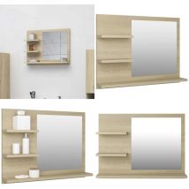 Miroir de salle de bain chêne sonoma bois d'ingénierie - miroir - miroirs - Home & Living - Brun