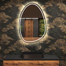 Artforma - Miroir De Salle De Bain Led - Miroir 84x114cm Asymétrique - Fonction Anti‐buée - Bland Froid - (sfla223)