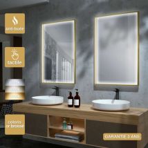Ledimex - Miroir Salle de Bain ability - 80x120cm - Or Brossé - Led t° Variable - Anti-Buée & Détecteur de Mouvement