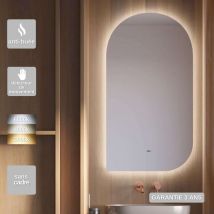 Ledimex - Miroir Salle de Bain gales - 60x110cm - Led Rétro-éclairé (3000K) - Anti-Buée & Détecteur de Mouvement