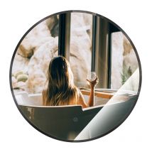 Haloyo - Miroir de Salle de Bain Rond à led 70 cm avec éclairage et antibuée, Miroir Mural led Interrupteur Tactile,Miroir Lumineux Blanc Chaud.