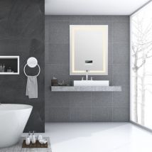 Skecten - Miroir de Salle de Bain avec Bouton Tactile à Intensité Variable Haut-Parleur Bluetooth 600 x 800 mm Verticale