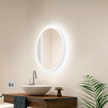 Miroir Salle de bain éclairée LED 15W 4200oK Ø60Cm Commutateur Tactile Dimmable 40.000H [SUN-SYJ-16308]