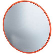Ecd Germany - Miroir de Circulation Convexe ø 45 cm - Rouge - en Plastique pc - Robuste - Support Pivotant Inclus - Miroir de Sécurité Routière