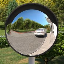 Lling - Miroir de traffic convexe d'extérieur Noir Ø60 cm Polycarbonate - The Living Store