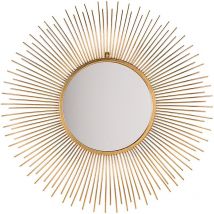 Beliani - Miroir Mural en Forme de Soleil en Métal Doré Style Versaillais pour Salon Moderne et Glamour