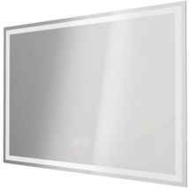 Ondee - Miroir salle de bain Éclairant laura - Angles rectangulaires - Bords givré - 80 x 60 cm