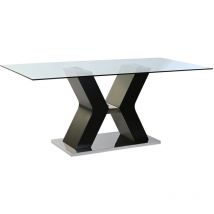 Dkd Home Decor - Table Verre Trempé Mdf 180X90X76 Noir