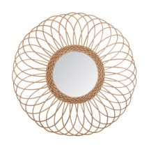 Miroir en Rotin 'Rosace' 58cm Beige