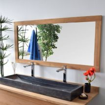 Wildwater - Miroir rectangulaire en teck massif Lazy 150 x 70 cm