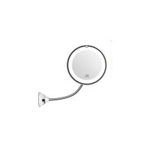 Miroir grossissant flexible avec lumière led Grossissement 10X Ventouse puissante Miroir de courtoisie éclairé Miroir de maquillage de maquillage