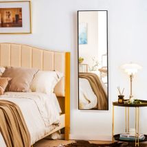 Design In - Miroir hd Psyché Mural H120xL37 cm Cadre Noir Aluminium CW91325