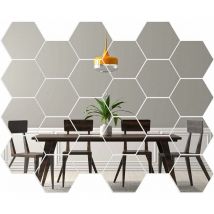 Miroir Hexagonal Pour Porte d'Armoire Géométriques Hexagone Muraux Miroirs Bricolage Décoratif 3D Hexagone Acrylique Miroir Pour La Maison Salon