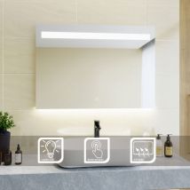 Sirhona - Miroir led 100x70 cm Miroir de salle de bains anti-buée interrupteur tactile, professionnel