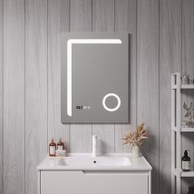 Pro.tec - Miroir Led Chambave Pour Salle De Bain 80 X 60 Cm Argent