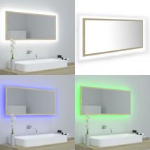 Miroir led de salle de bain Chêne sonoma 100x8,5x37cm Acrylique - miroir - miroirs - Home & Living - Brun