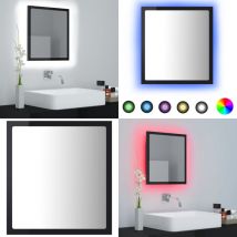 Miroir led de salle de bain Noir brillant 40x8,5x37cm Acrylique - Miroir Led - Miroir Salle De Bain - Meuble Salle De Bain - Décoration Salle De Bain