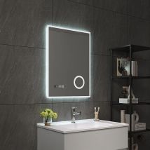 Pro.tec - Miroir led Lizzano pour salle de bain 80 x 60 cm blanc