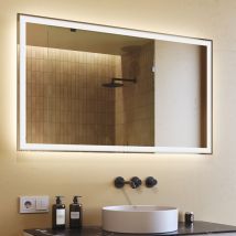 Artforma - Miroir led Lumineux 120x70 cm de Salle de Bain Mural AmbientLine avec éclairage Blanc Froid 6500K L01
