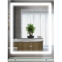 MH - Miroir lumineux 43W tactile Led ella blanc 60 x 80 cm
