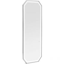 Physa - Miroir lumineux avec éclairage led extra plat, octogonal et argenté 180 x 70 cm