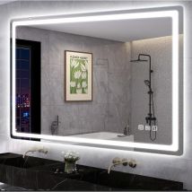 S · Bagno - Miroir Lumineux de Salle de Bain, Bluetooth/ Désembuage/ 3 Couleur/ Dimmable, IP44 Blanc Miroir Salle de Bain Led 100x70 cm, s' bagno