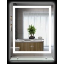 Kleankin - Miroir lumineux led 43W antibué réglable interrupteur tactile étagère intégrée 60L x 14P x 80H cm