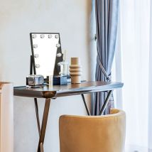 Skecten - Miroir Maquillage Hollywood pour Coiffeuse, Grand Miroir Lumineux avec 12 Ampoules led Réglable, Trois Températures de Couleur, Dessus de