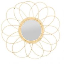 Miroir marguerite rotin D38.5