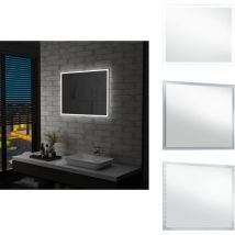 Miroir mural à led pour salle de bains 80x60 cm - Miroir Led - Miroir Salle De Bain - Miroir Décoratif - Éclairage Led - Miroir Moderne
