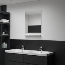 Miroir mural avec étagère, Miroir de maquillage 50x60 cm Verre trempé PQG1479 DESIGN IN
