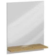 Miroir mural avec étagère 54,5x13,5x67,5 cm Chêne artisanal FMD