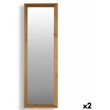 Giftdecor - Gift Decor Mirror de Wall Canada Brown Wooden Glass 48 x 150 x 2 cm (2 pcs.)