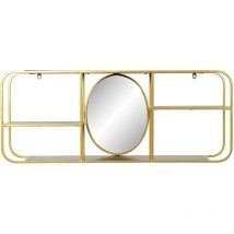 Dkd Home Decor - Miroir Métal Miroir 100X18X40 Étag Re Doré