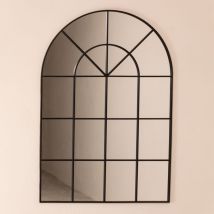 Miroir mural effet fenêtre en métal Paola (90x135 cm) Sklum Noir