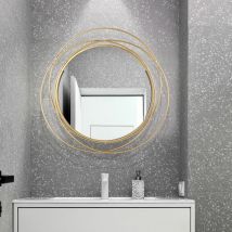 Treetalk - Miroir mural fer rond cadre décoration miroir mural miroir mural salon chambre bureau décoration de la maison