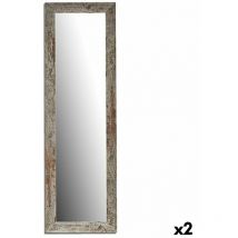 Giftdecor - Gift Decor Mirror of Wall Harry White Wooden Glass 40.5 x 130.5 x 1.5 cm (2 pcs)