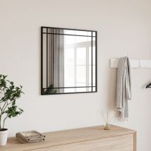 Maisonchic - Miroir mural, Miroir de maquillage, Miroir décoratif noir 50x50 cm carré fer PQG7773 design in