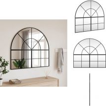 Vidaxl - Miroir mural noir 100x90 cm arche fer - Miroir Mural - Miroir Design - Miroir Noir - Miroir Grand Format - Décoration Murale